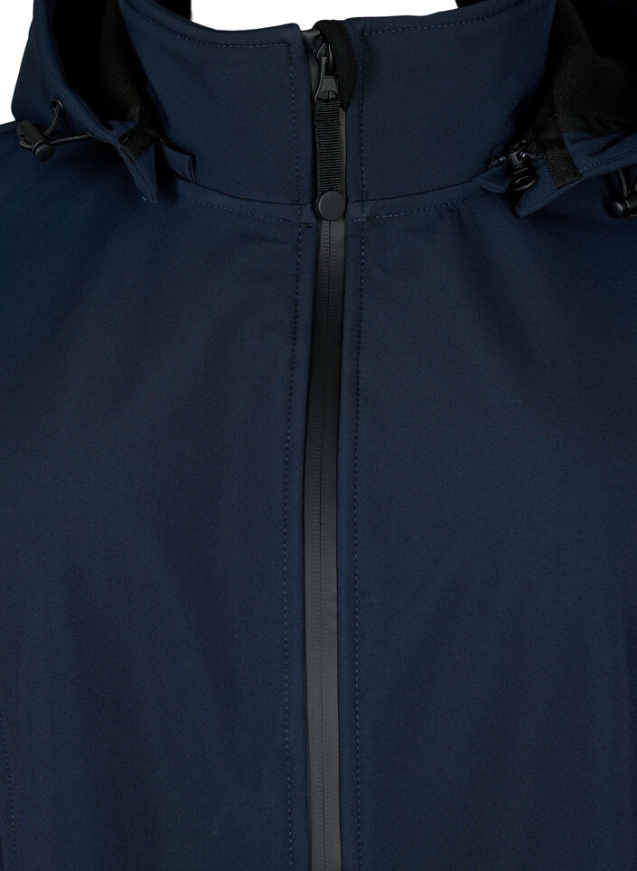 Veste softshell courte avec capuche amovible, Bleu, Packshot image number 2