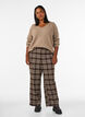 Pantalon &agrave; carreaux &agrave; jambes amples, Marron, Model image number 0