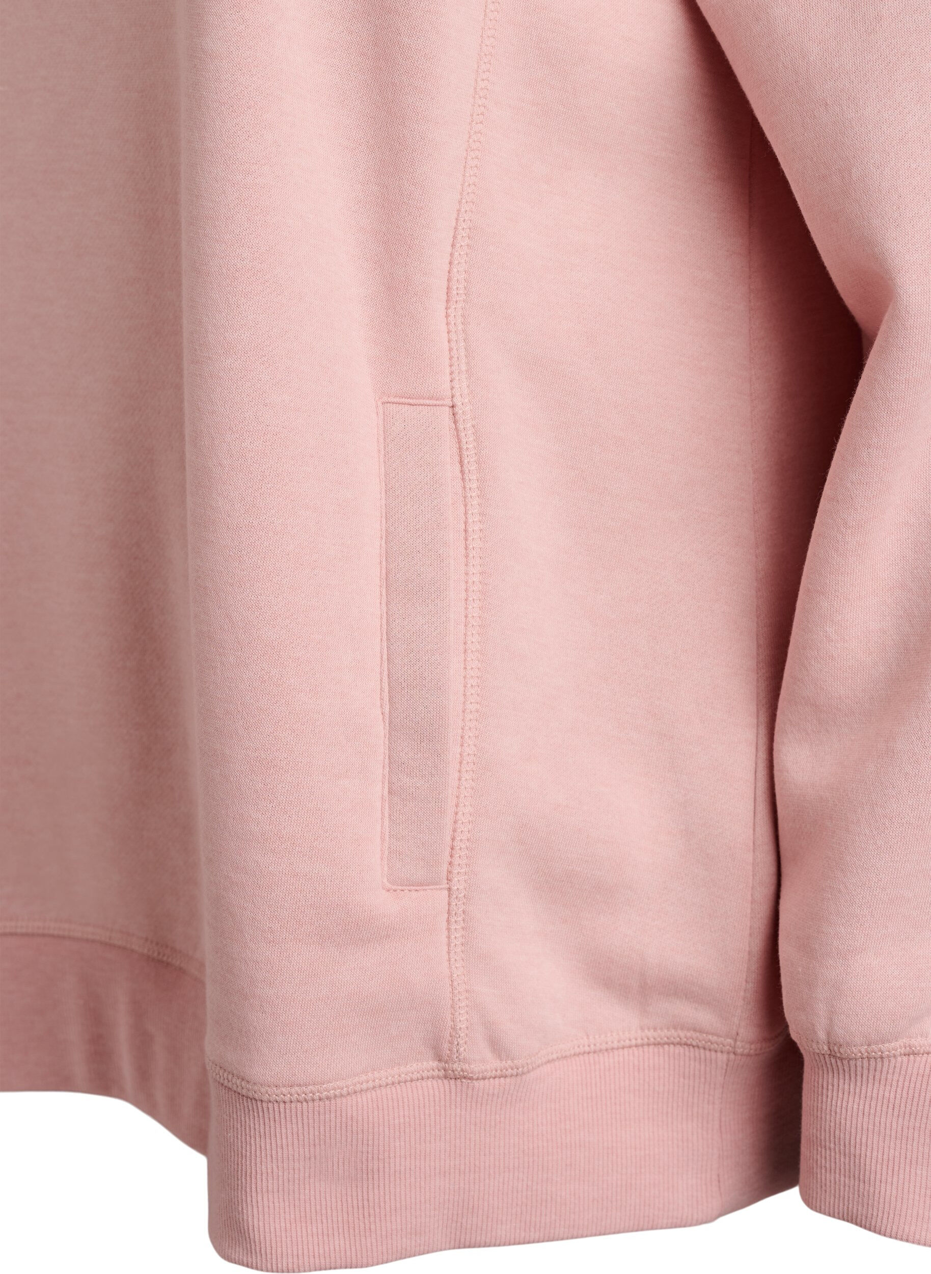 Zizzi Sweat &agrave; col montant et poches, Rose poudr&eacute;e, Packshot image number 3
