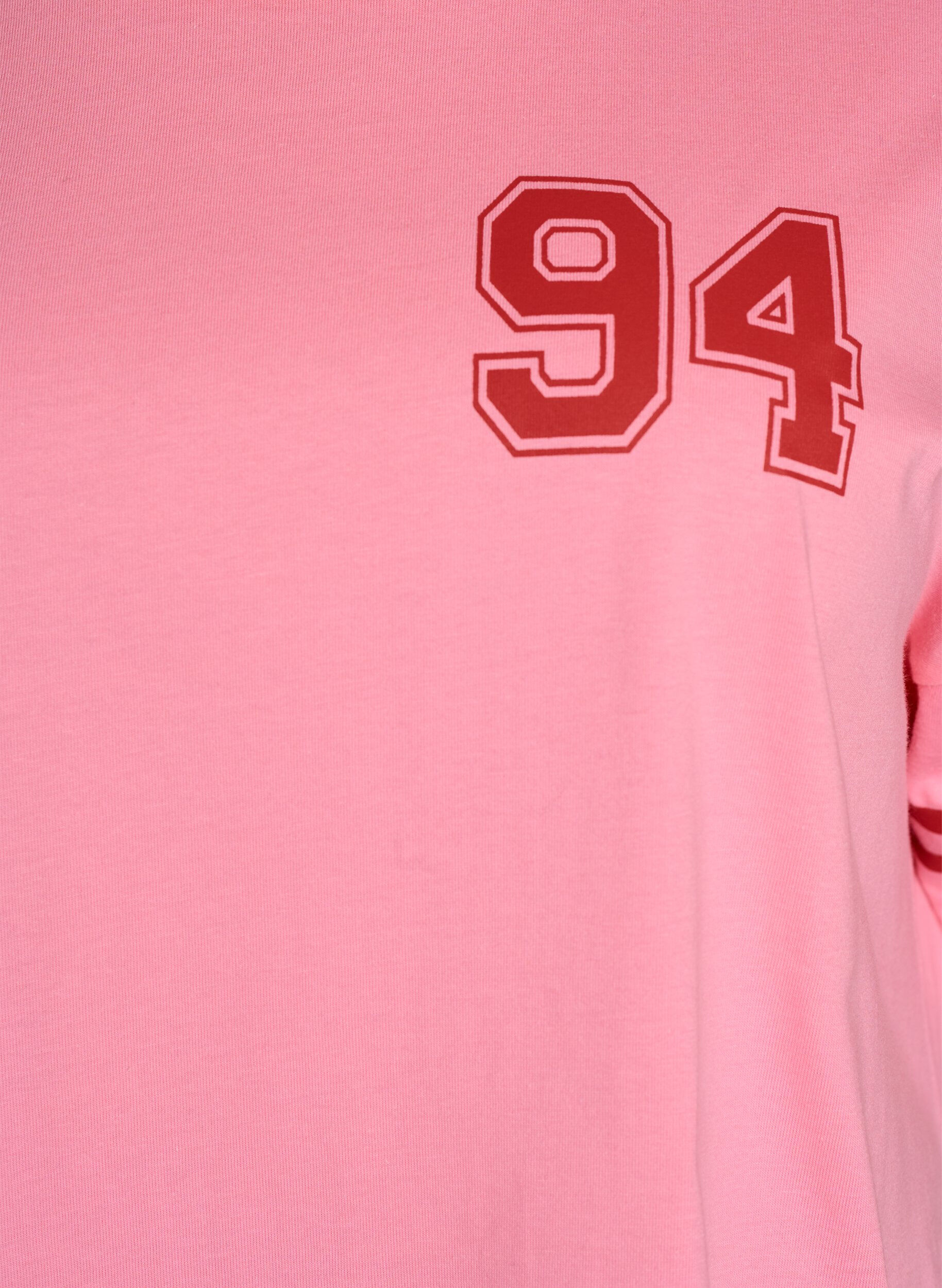 ZizziRobe T-shirt courte avec d&eacute;tails sportifs, Rose, Packshot image number 2