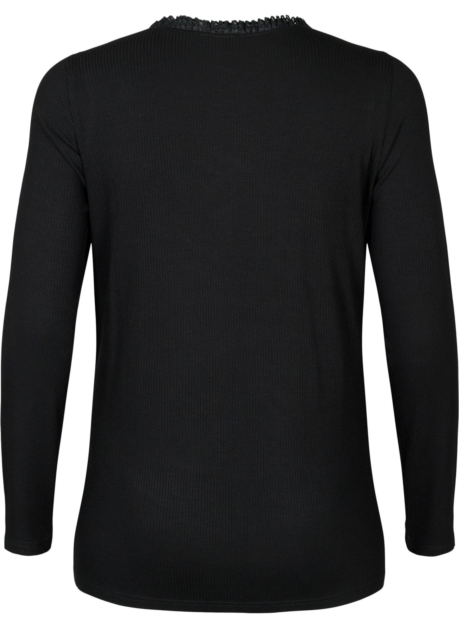 Zizzi Blouse de grossesse avec dentelle et manches longues, Noir, Packshot image number 1