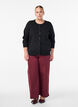 Cardigan en maille fine avec col rond, Noir, Model image number 1