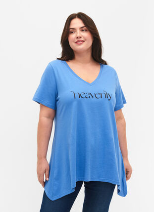 T-shirt en coton à manches courtes, Ultramarine HEAVENLY, Model image number 0