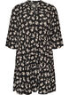 Robe courte en jersey coupe A &agrave; imprim&eacute; int&eacute;gral, Noir, Packshot image number 0