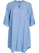 Chemise longue en lin et viscose, Bleu, Packshot image number 0