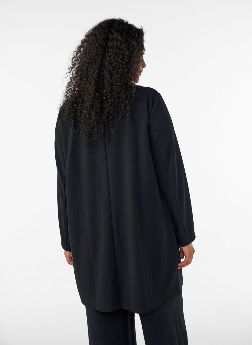 Blazer long avec des poches, Noir, Model image number 2