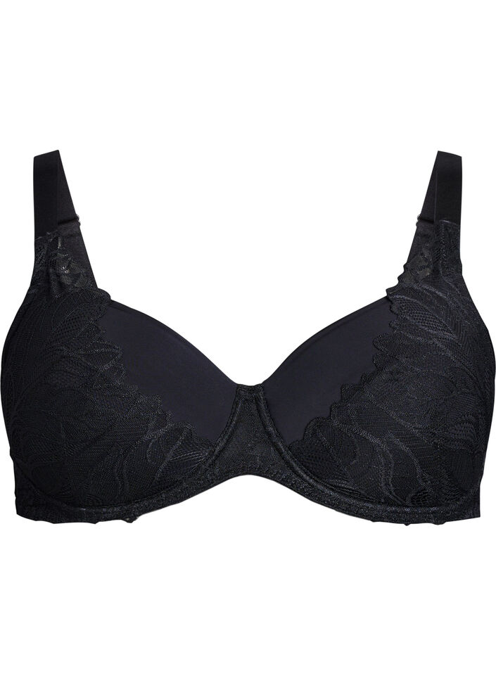 Soutien-gorge rembourré en dentelle, Noir, Packshot image number 0