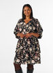 Robe fleurie en lin et viscose avec une taille empire, Noir, Model image number 0