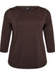 T-shirt Basic &agrave; encolure bateau et manches 3/4, Marron, Packshot image number 0
