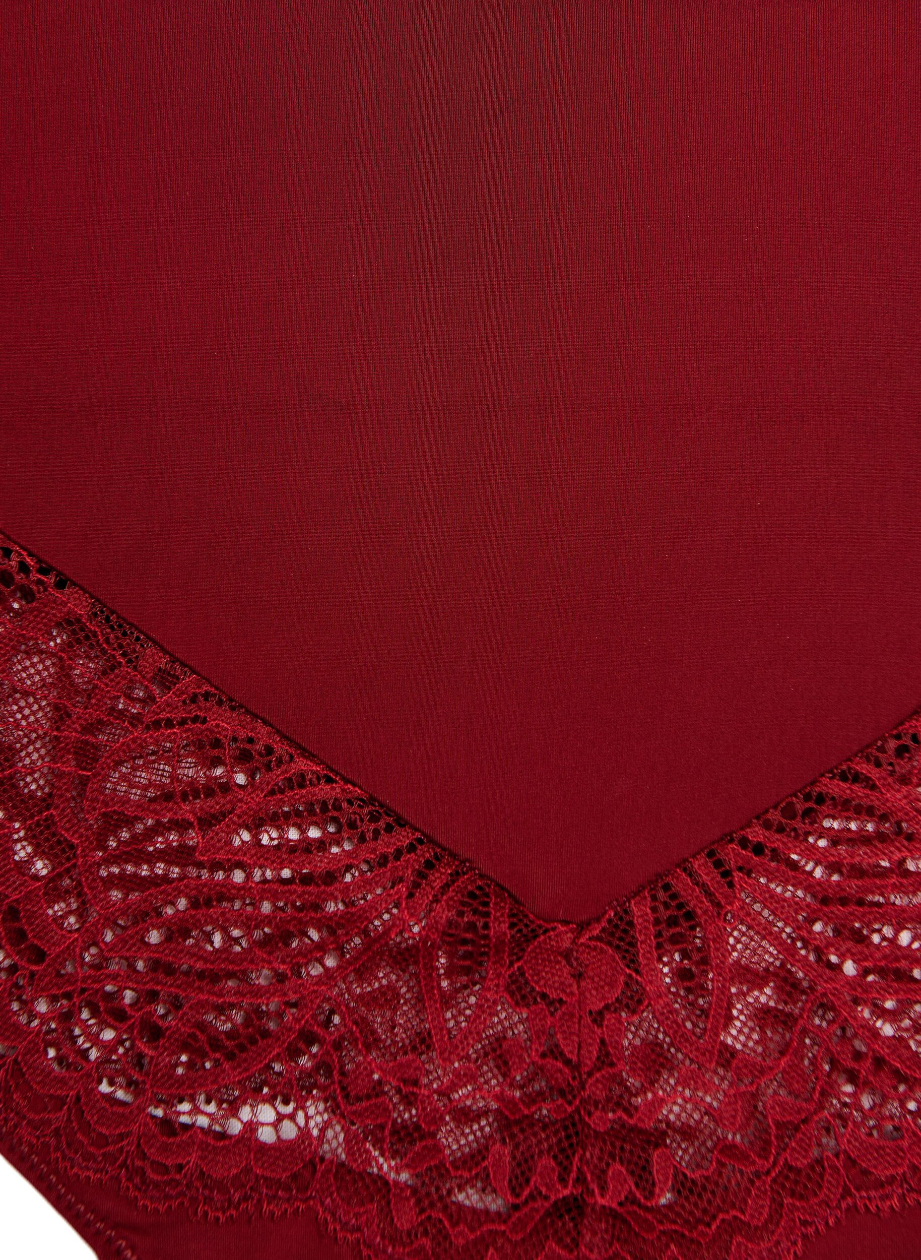 ZizziString hipster taille haute avec dentelle, Rouge, Packshot image number 2