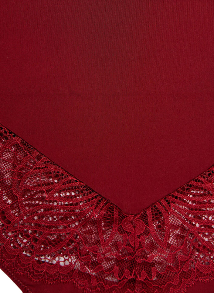 String hipster taille haute avec dentelle, Rouge, Packshot image number 2