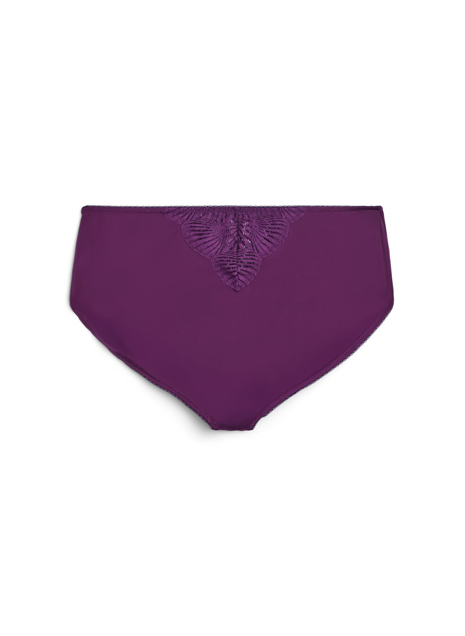 Zizzi Culotte en microfibre avec d&eacute;tails en dentelle, Bordeaux fonc&eacute;, Packshot image number 1