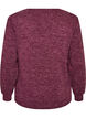 Blouse en jersey avec col en V et manches longues, Bordeaux fonc&eacute;, Packshot image number 1