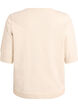 Blouse en fine maille &agrave; manches courtes, Beige, Packshot image number 1