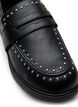 Large - Mocassins en cuir avec clous, Noir, Packshot image number 3
