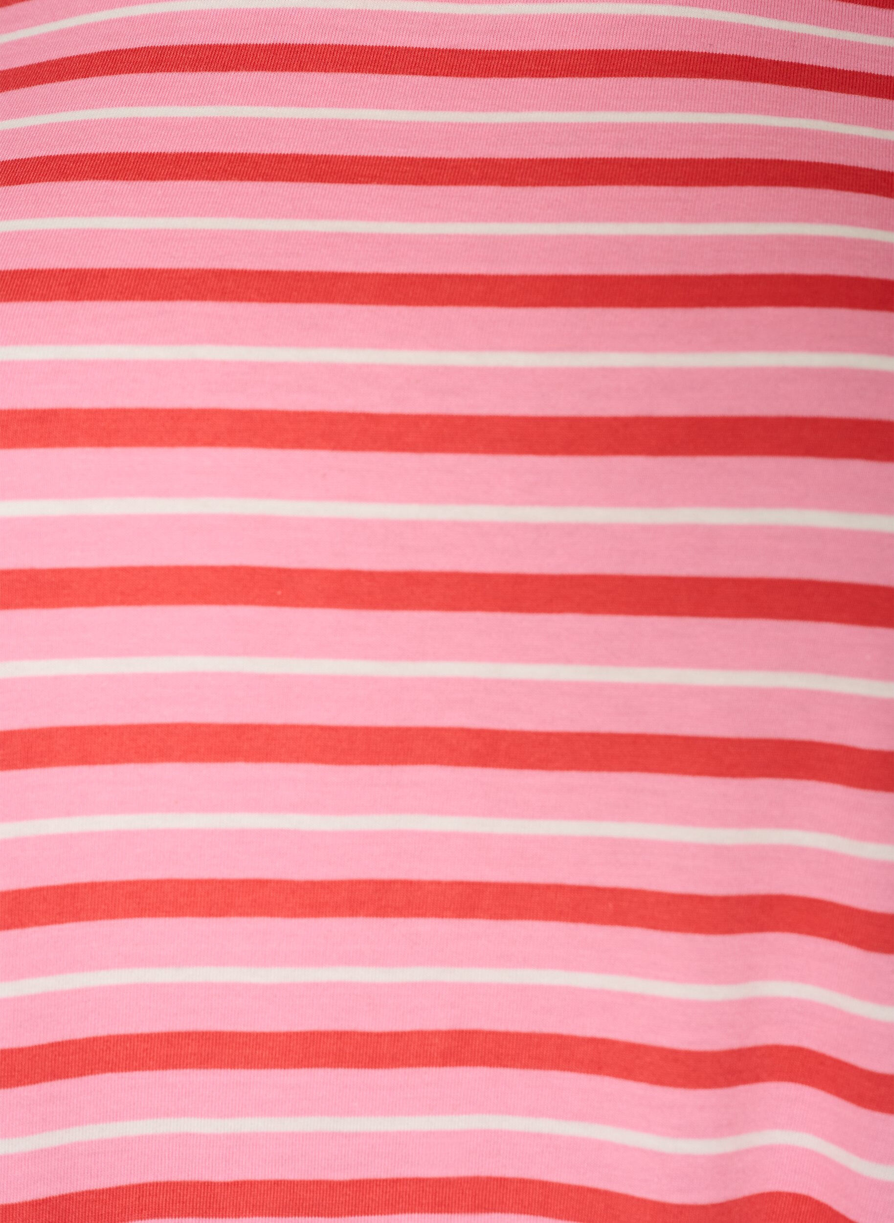 ZizziT-shirt long oversize ray&eacute; en coton bio, Rose, Packshot image number 2