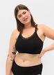 Soutien-gorge sans coutures avec bord en dentelle, Black, Model image number 0