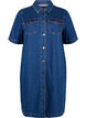 Robe en denim avec boutons et manches courtes, Bleu, Packshot image number 0