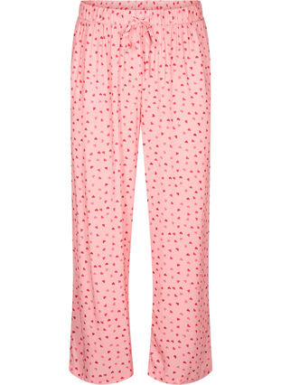 Pantalon ample en viscose imprimé , Pink Icing W. hearts, Packshot image number 0
