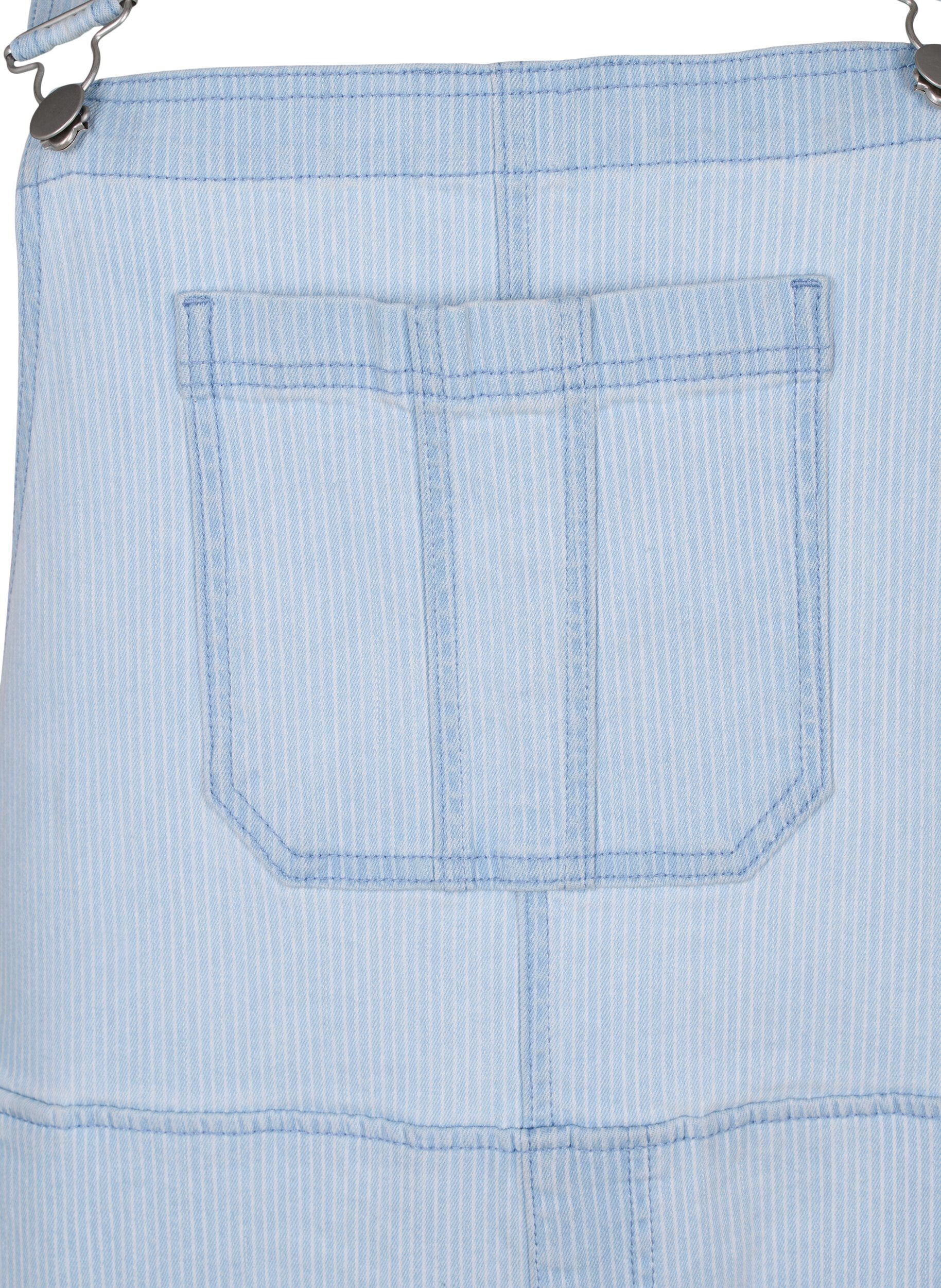 Zizzi Salopette en jean ray&eacute;e, Bleu Clair, Packshot image number 2