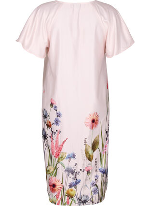 Robe à la taille avec imprimé floral et manches courtes, White Sand, Packshot image number 1
