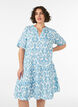 Robe courte &eacute;vas&eacute;e en mousseline de coton, Vanille, Model image number 0
