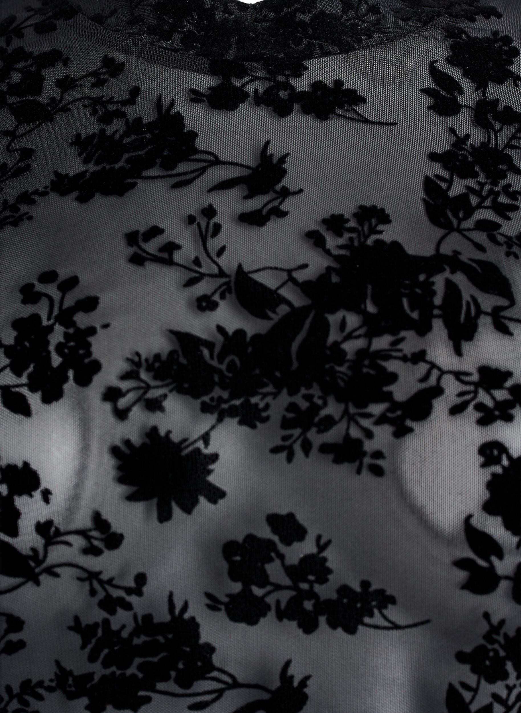 ZizziBlouse en maille &agrave; motif floral, Noir, Packshot image number 2