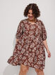 Robe courte coupe &eacute;vas&eacute;e avec col en V, Marron, Model image number 0