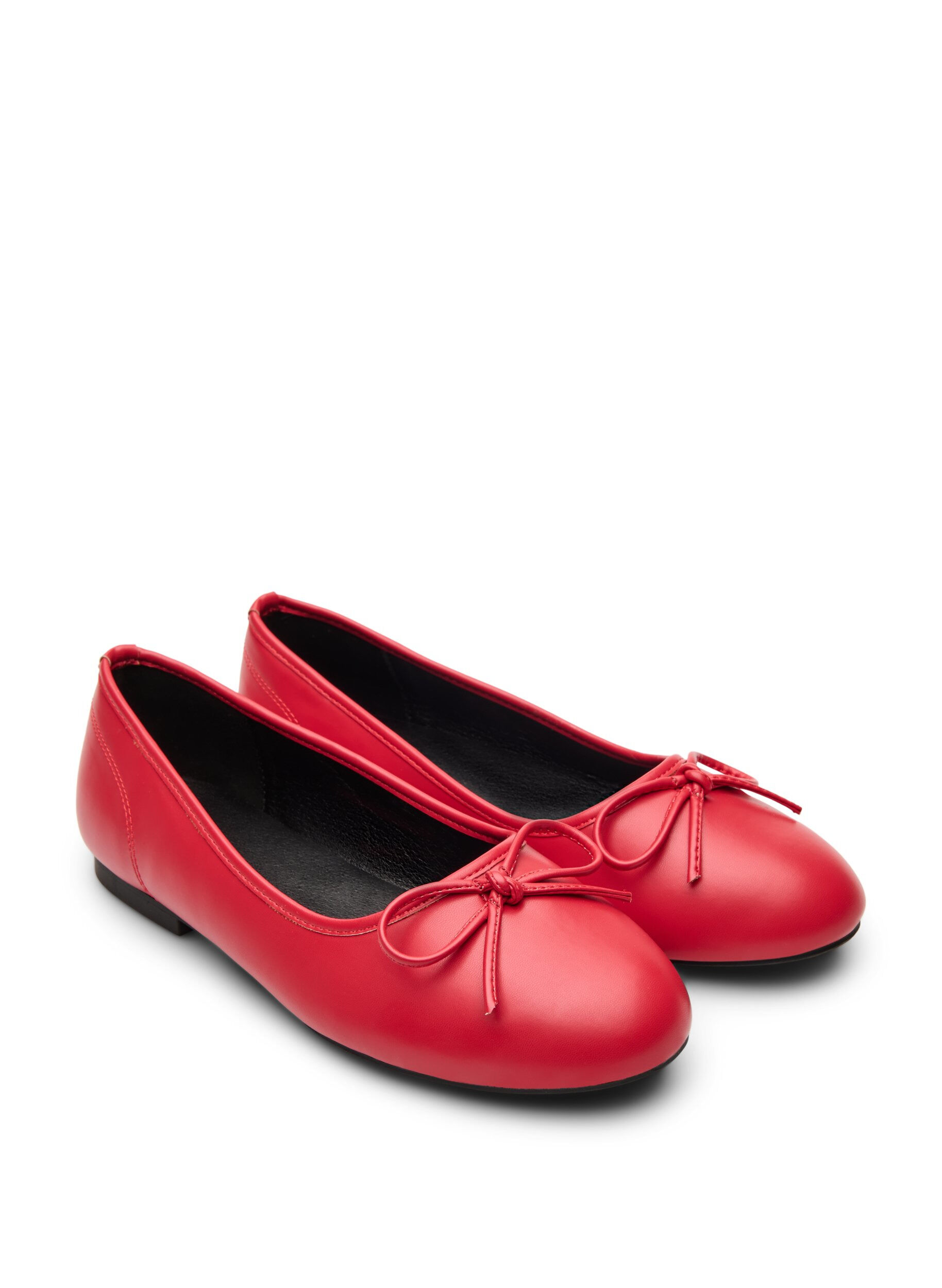 Zizzi Large - Ballerine avec n&oelig;ud, Rouge, Packshot image number 1