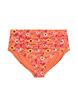 Culotte de bikini taille haute &agrave; motif, Orange, Packshot image number 0