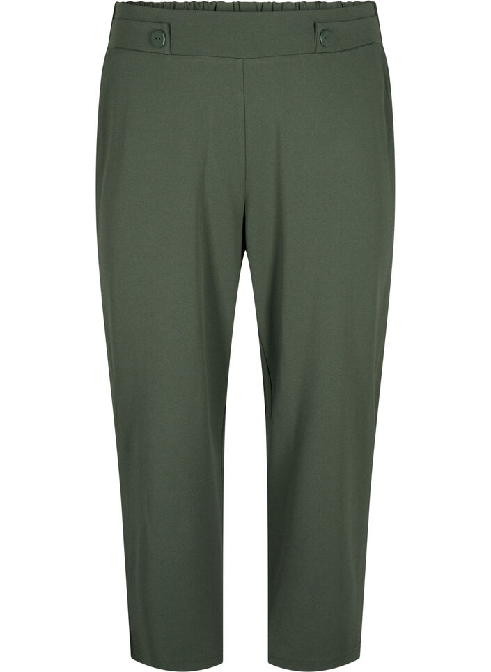 Pantalon 7/8 coupe ample, Vert, Packshot image number 0