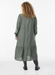 Robe en viscose avec broderies et volants &eacute;tag&eacute;s, Vert, Model image number 1