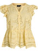 Blouse sans manches en broderie anglaise avec volants, Jaune clair, Packshot image number 0