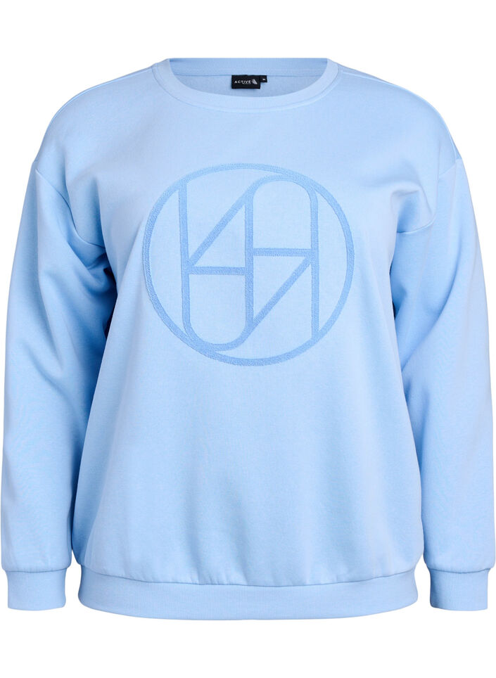 Sweatshirt avec logo en tissu &eacute;ponge, Bleu Clair, Packshot image number 0