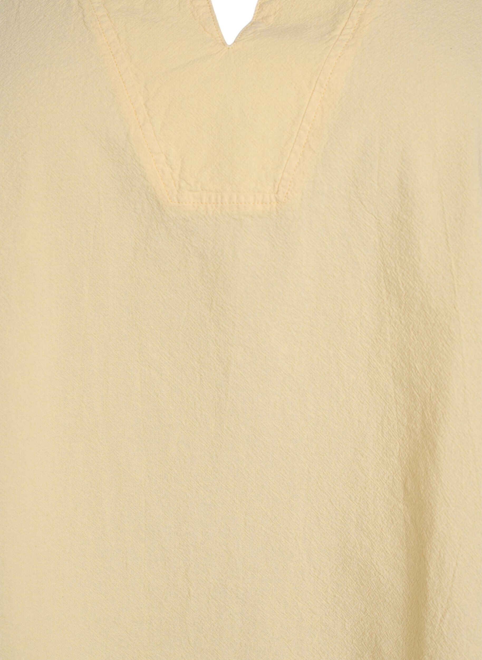 Zizzi Blouse ample avec col et manches 1/2, Jaune clair, Packshot image number 2