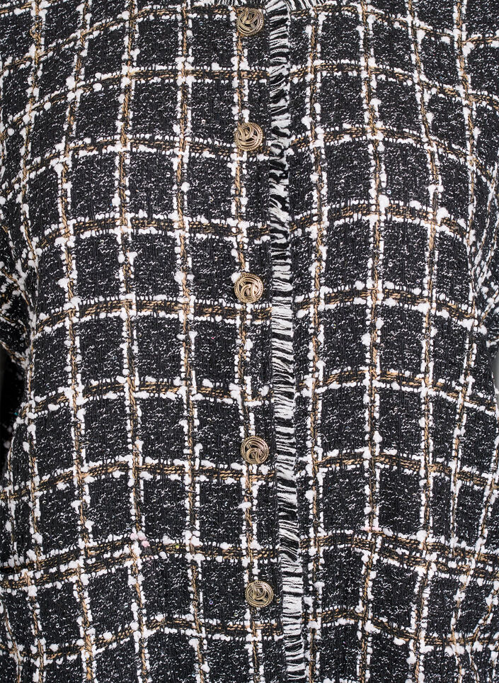 Gilet &agrave; carreaux avec boutons d&eacute;coratifs, Noir, Packshot image number 2