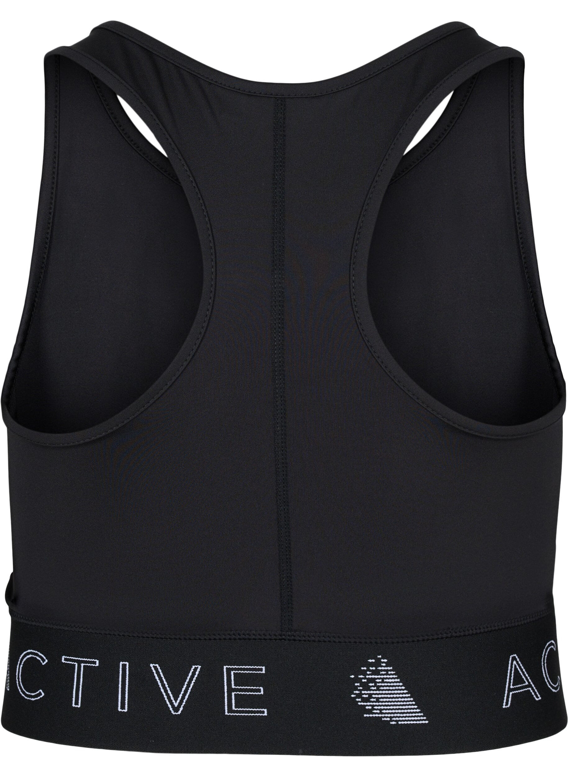 Zizzi Soutien-gorge de sport avec impression de texte, Black, Packshot image number 1