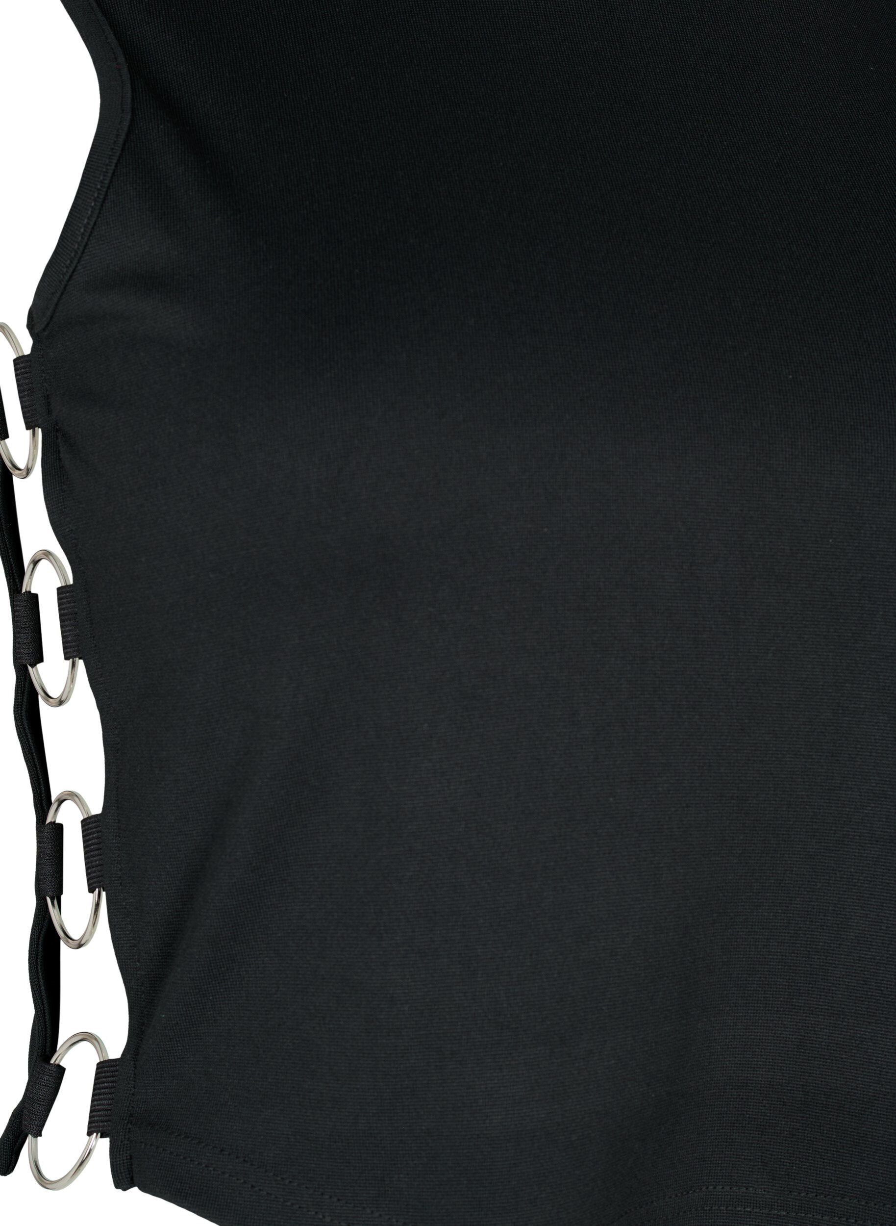 Zizzi Haut court avec d&eacute;tails ouverts sur les c&ocirc;t&eacute;s, Black, Packshot image number 3