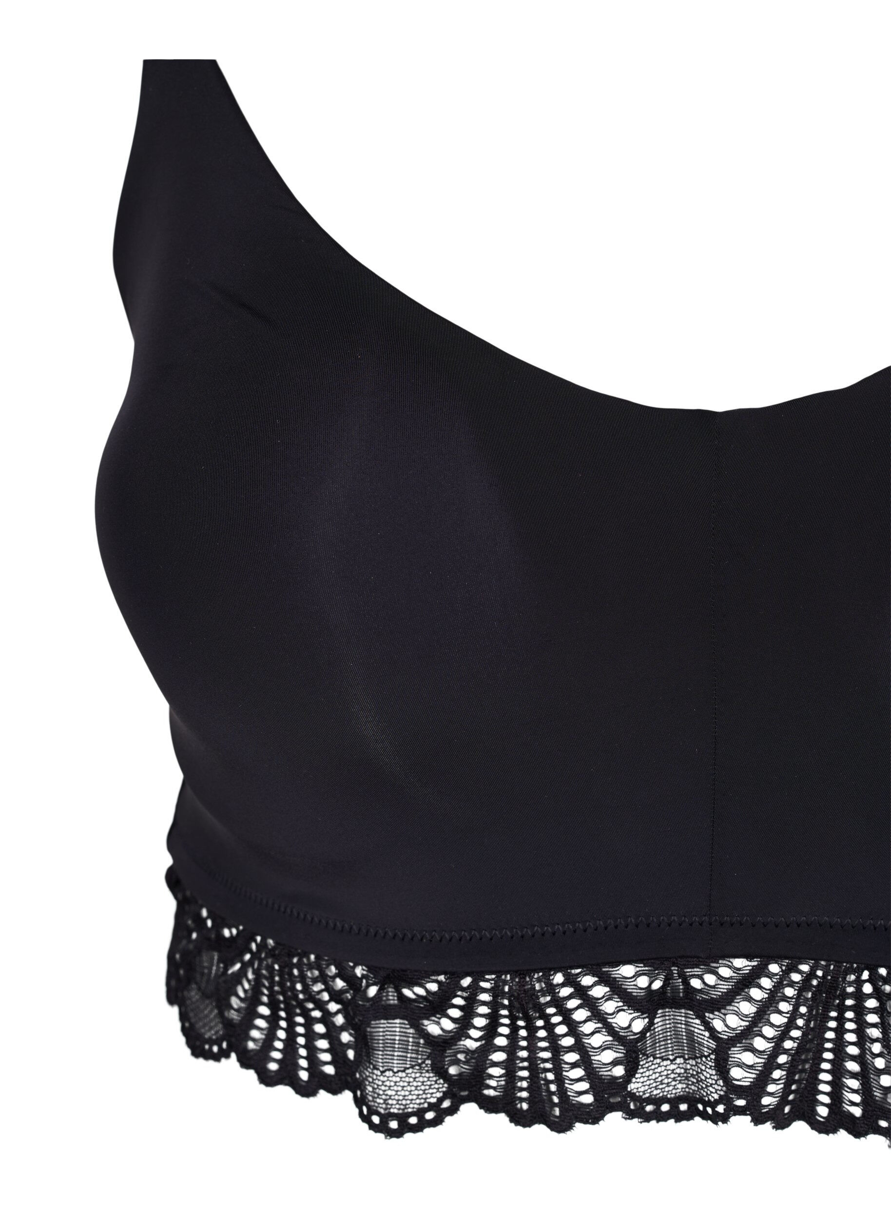 Zizzi Soutien-gorge avec dentelle et bonnets rembourr&eacute;s, Black, Packshot image number 2