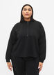 Sweat en mélange de modal avec col montant, Black, Model image number 0