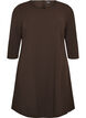 Robe courte avec une coupe &eacute;vas&eacute;e et des manches 3/4, Marron, Packshot image number 0