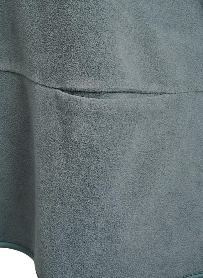 Blouse ample en polaire avec poches, Vert fonc&eacute;, Packshot image number 3