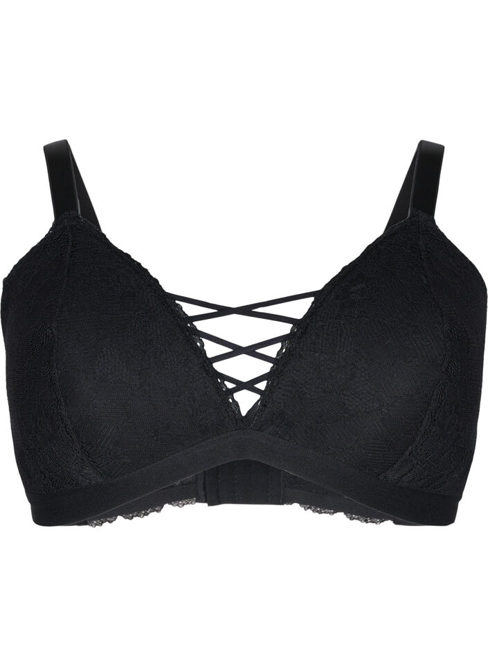 Soutien-gorge en dentelle rembourré, Black, Packshot image number 0