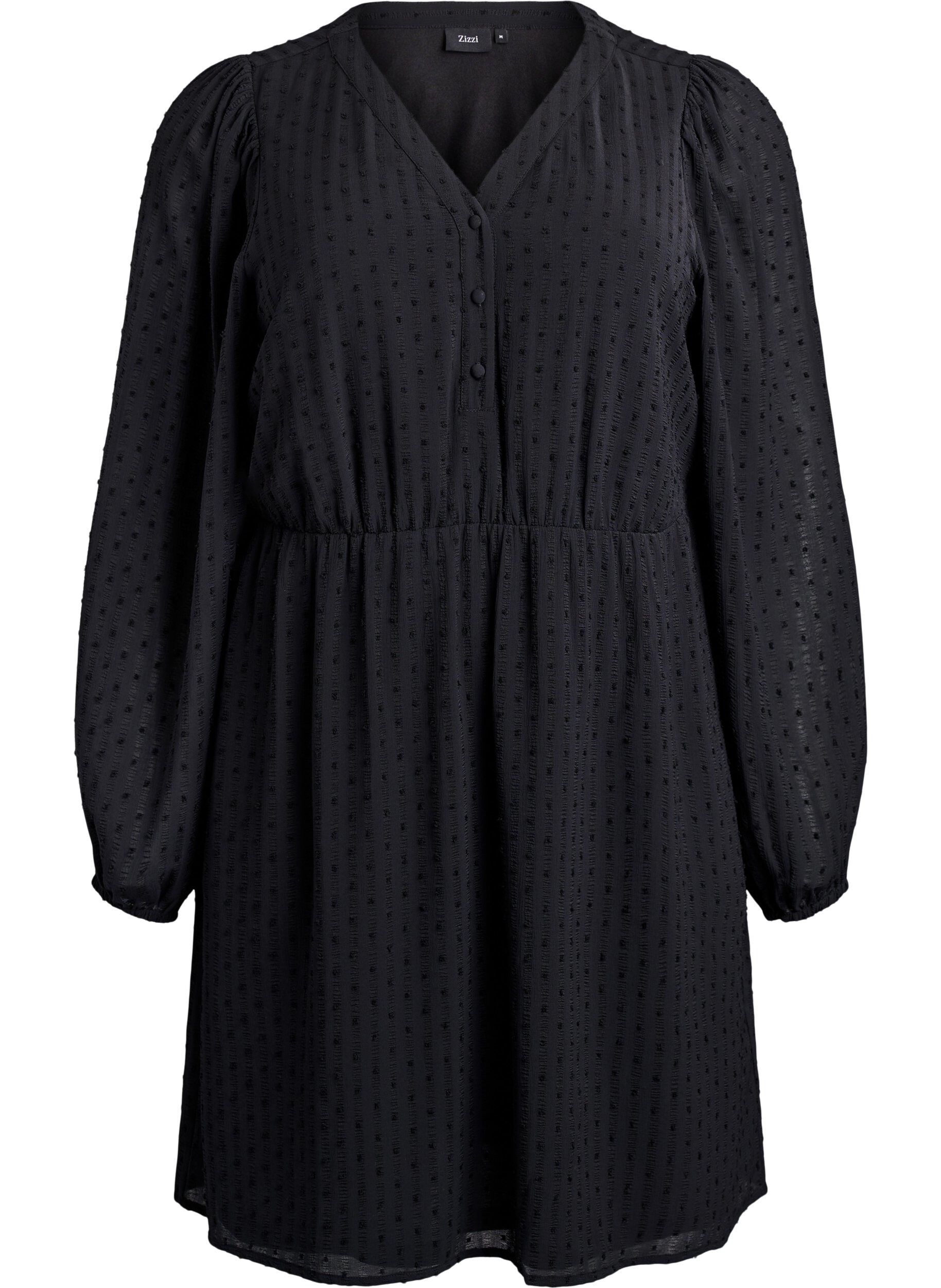 Robe courte &agrave; rayures ton sur ton et pois textur&eacute;s