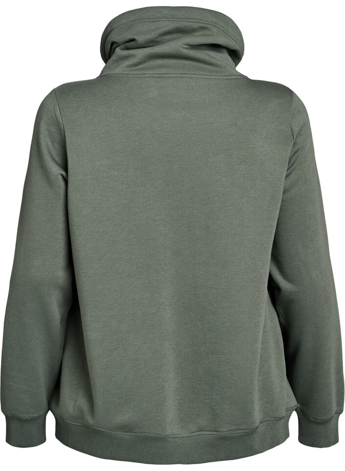 Sweatshirt avec col montant et poches, Vert, Packshot image number 1