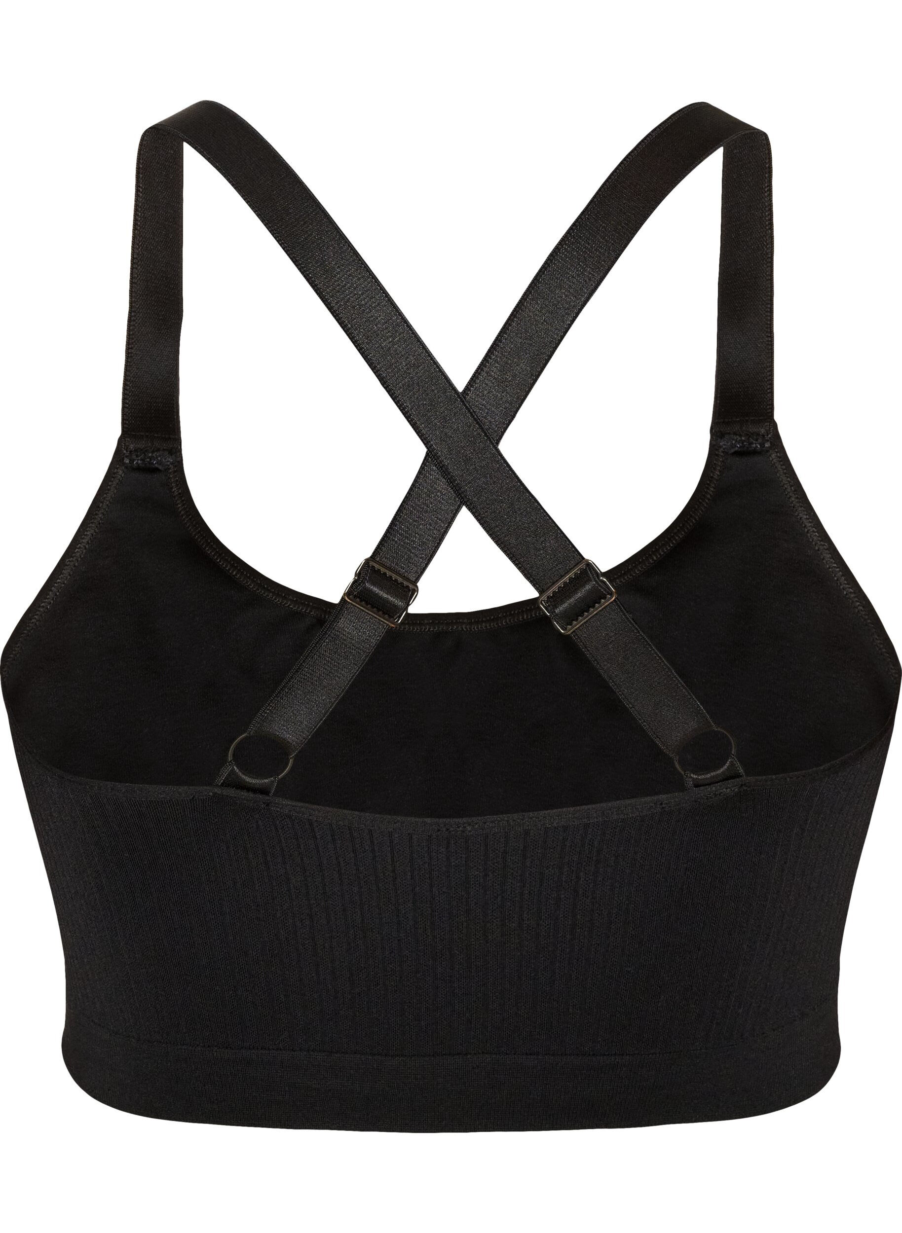 ZizziBrassi&egrave;re de sport c&ocirc;tel&eacute;e sans coutures, Noir, Packshot image number 1