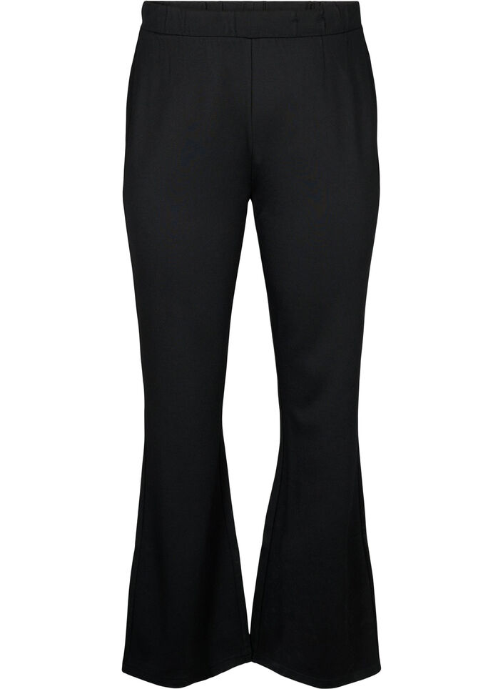 Pantalon bootcut en m&eacute;lange de viscose, Noir, Packshot image number 0