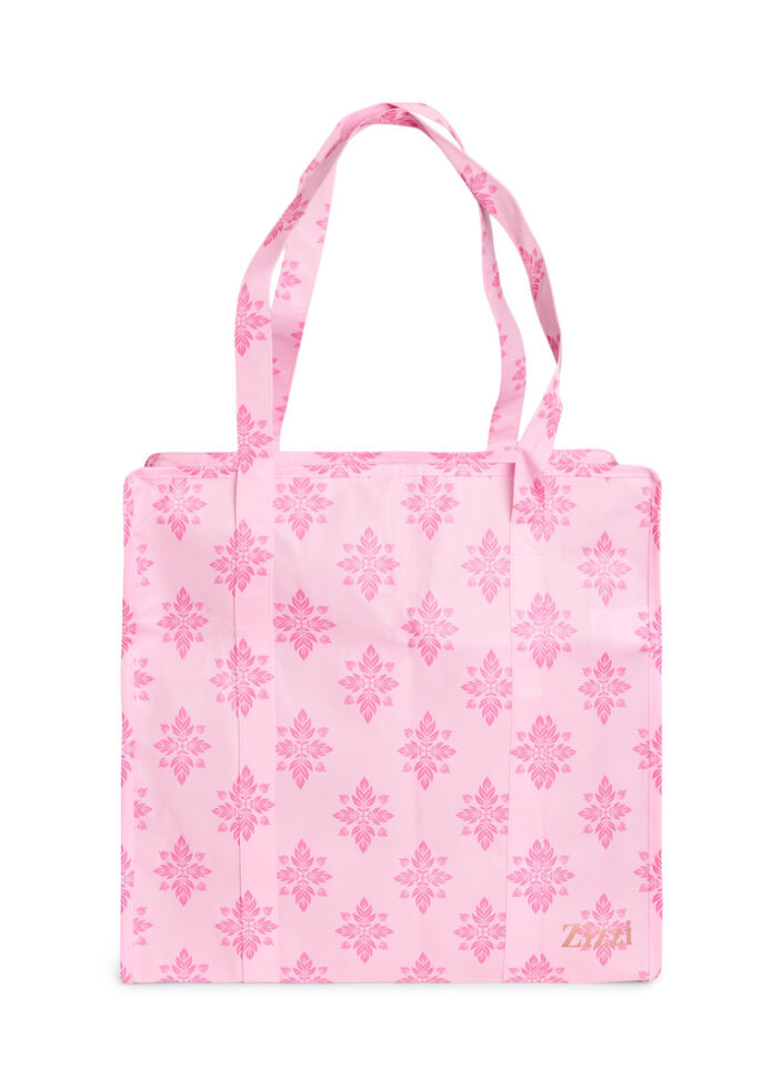 Sac de magasinage avec fermeture &eacute;clair, Rose, Packshot image number 1