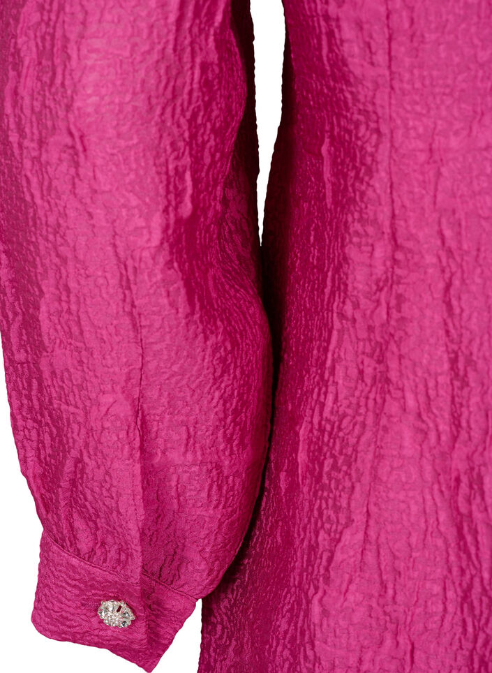 Robe chemise avec texture et boutons perle, Cactus Flower, Packshot image number 3