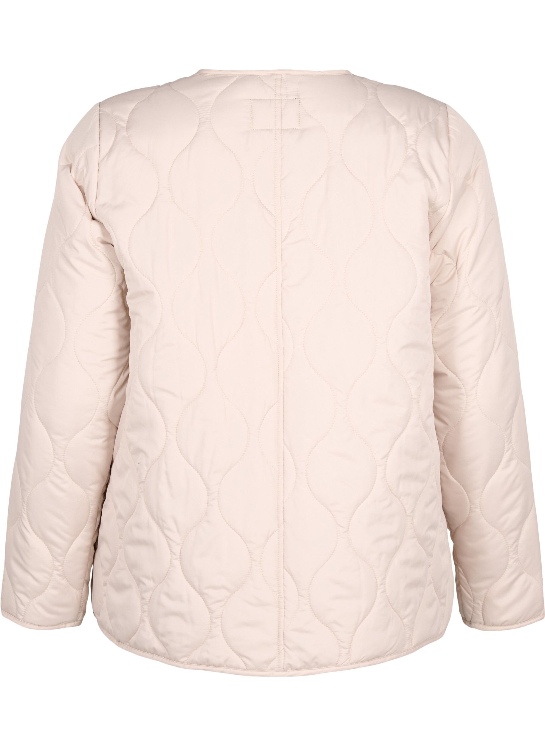 Zizzi Veste matelass&eacute;e avec boutons, Pumice Stone, Packshot image number 1